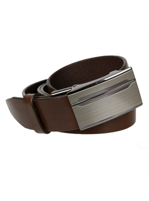 Elegantný kožený opasok automat MERCUCIO tmavohnedý - All4Men.sk