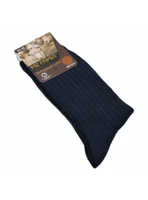 Hrejivé ponožky MR PAMUT s vlnou, modrá navy 43-46 - All4Men.sk