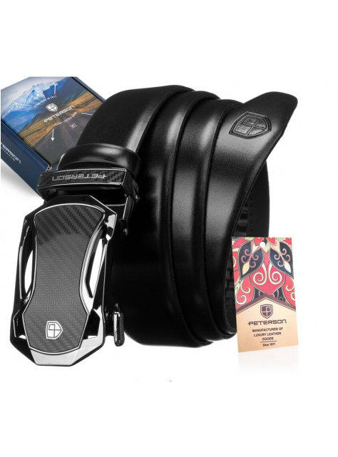 Kožený opasok s masívnou prackou - AUTOMAT - All4Men.sk