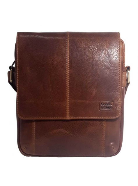 Crossbody taška kožená SendiDesign koňak 23 x 25  - All4Men.sk