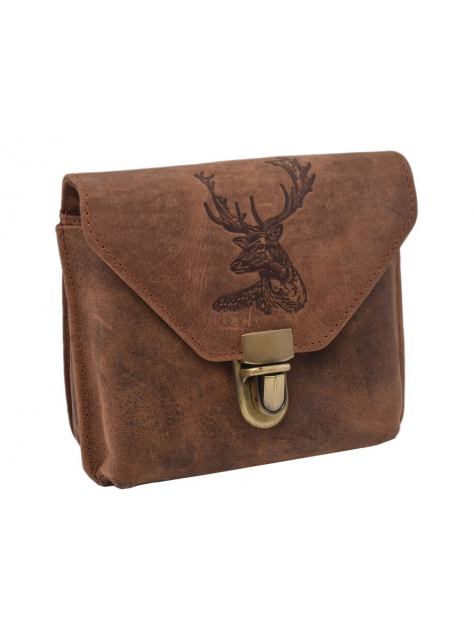 Kožené puzdro na opasok 12x15x6 cm motív JELEŇ - All4Men.sk