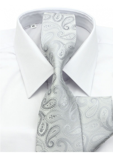 Biela košeľa SLIM FIT na manžetové gombíky KLEMON SF20-001 - All4Men.sk