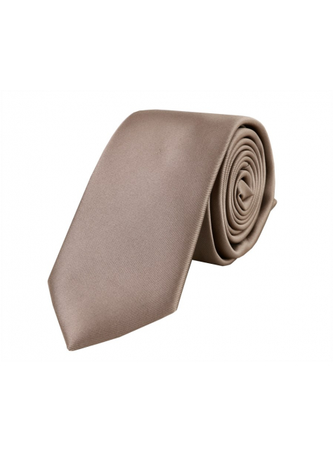 Béžovo-oriešková saténová kravata (7 cm) 4125 - All4Men.sk