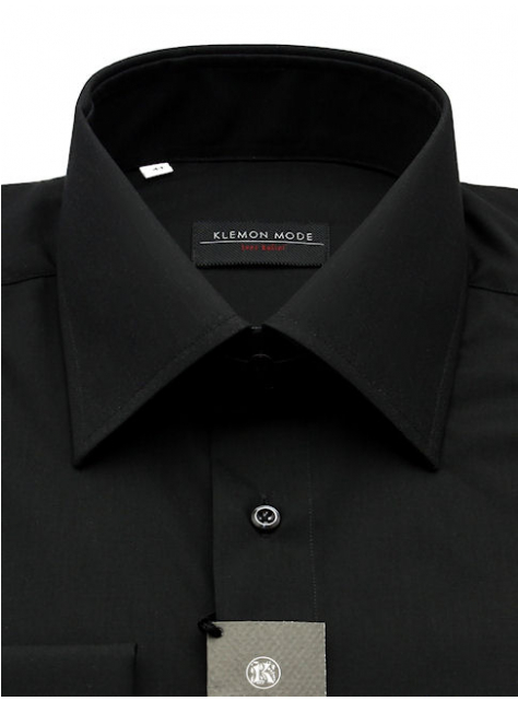 Čierna košeľa SUPER SLIM s vysokým golierom SS20-098T - All4Men.sk